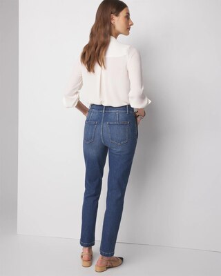 High-Rise Sculpt Horsebit Straight-Leg Jeans click to view larger image.