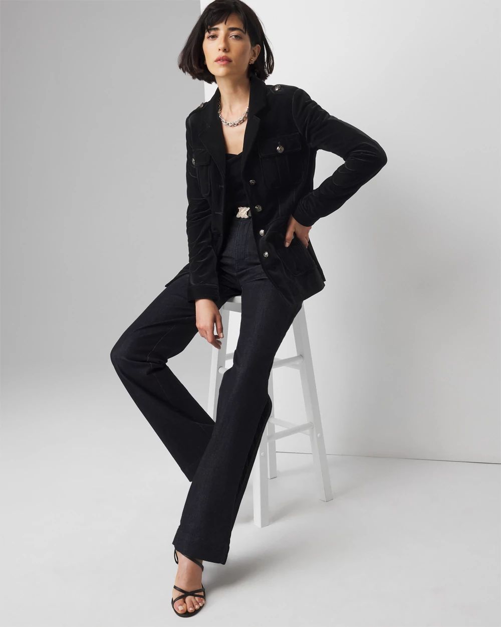 Petite Velvet Safari Jacket