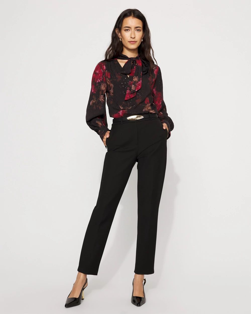 Petite High-Rise Elle Slim Ankle Pant