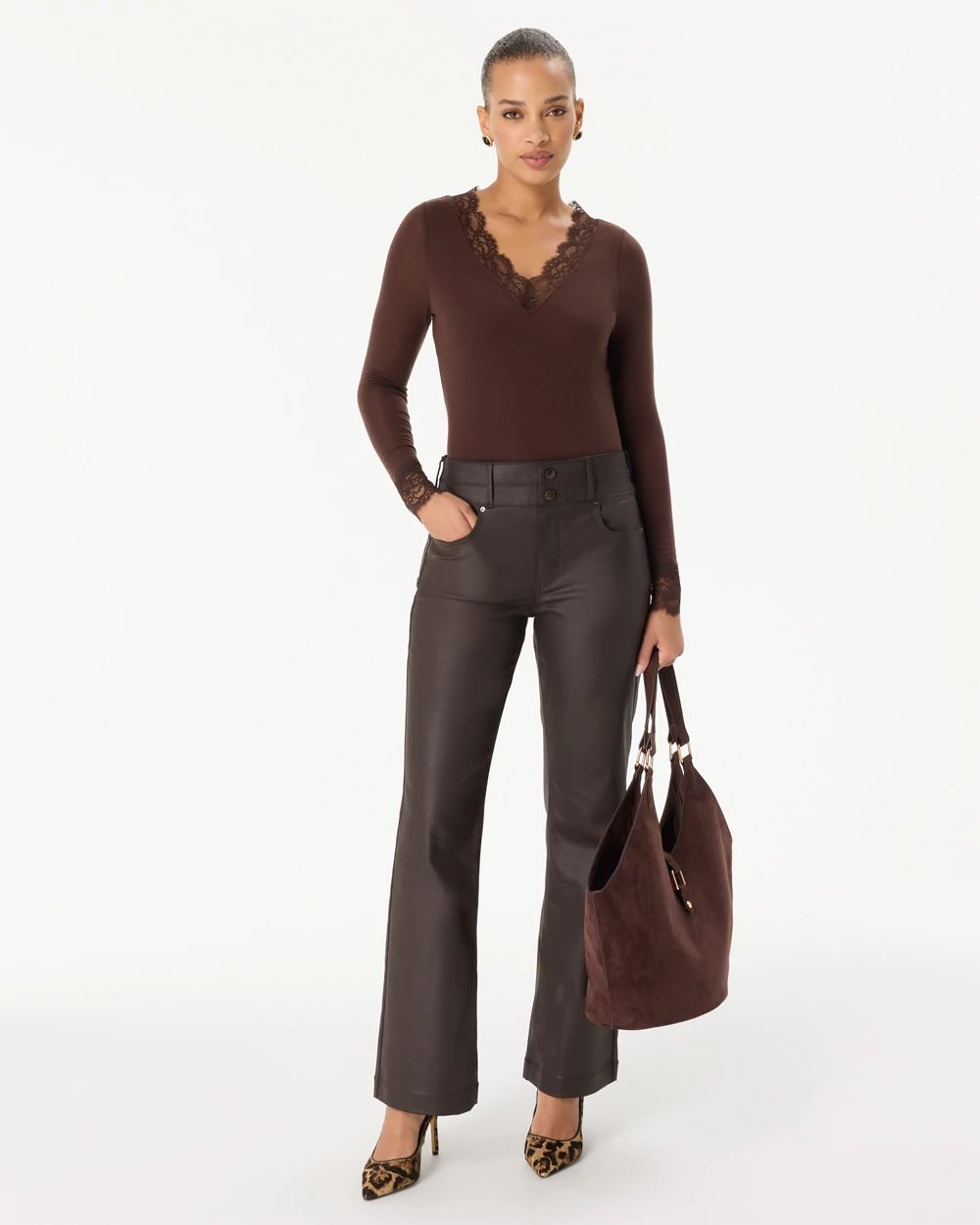 Lace Trim Long Sleeve Tee click to view larger image.