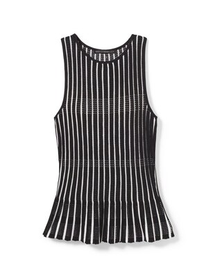 Striped Peplum Sweater Tank
