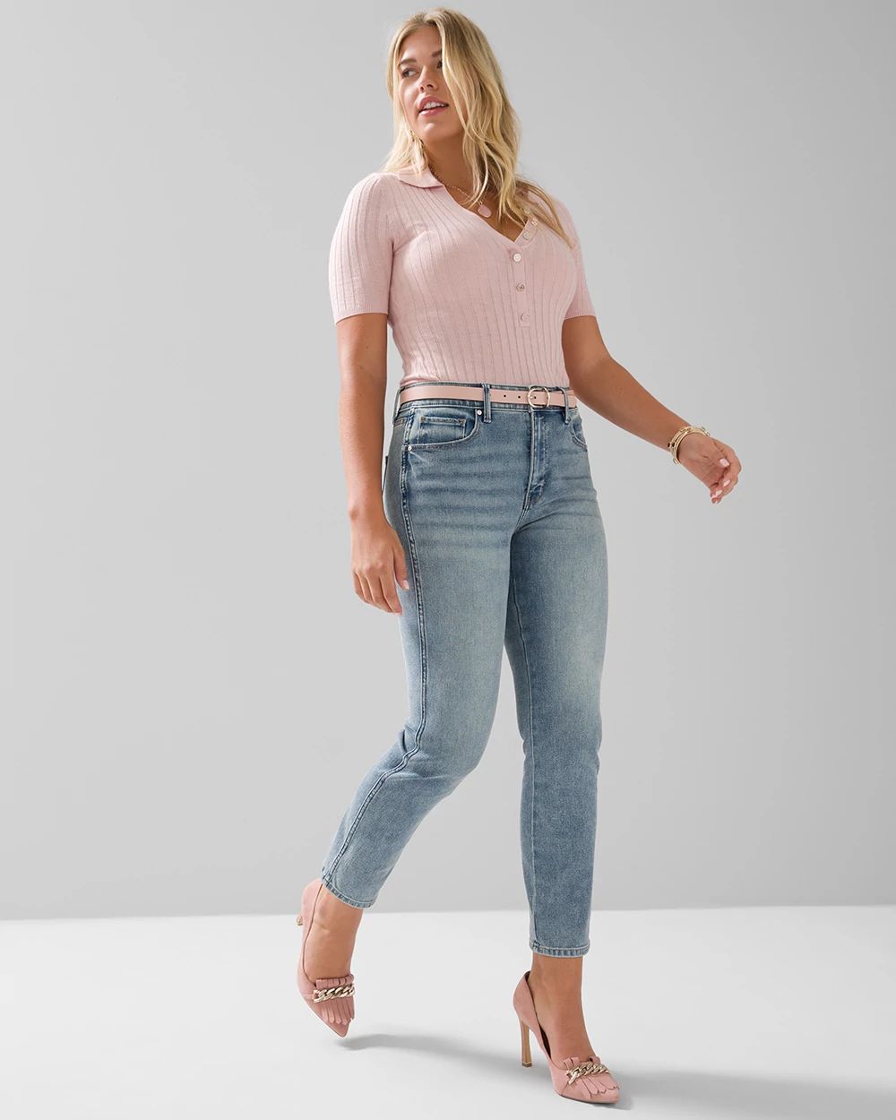 High-Rise Sculpt Straight Jeans