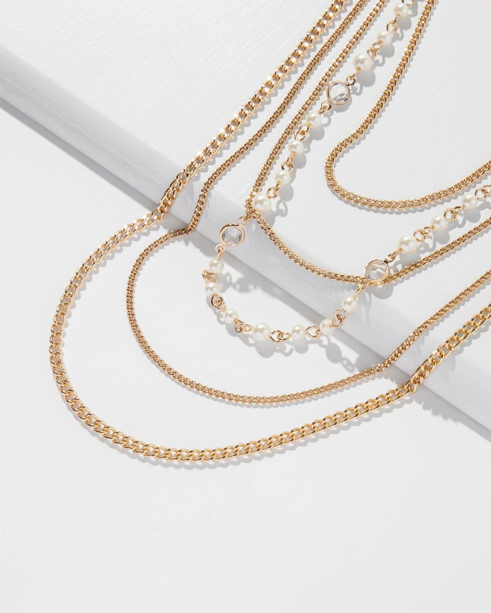 Gold Flower Multi-Strand Necklace