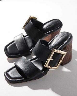Bamboo Buckle Mid-Heel Sandal