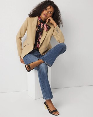 Petite Cropped Double Button Blazer click to view larger image.