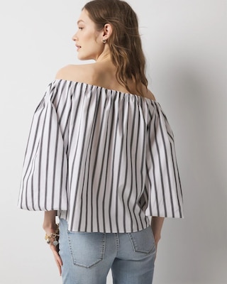 Off-the-Shoulder Drama Sleeve Blouse click to view larger image.