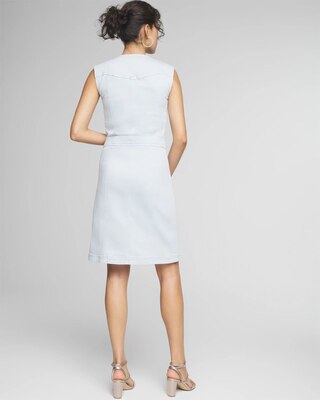 Sleeveless Denim Zip-Up Sheath Dress