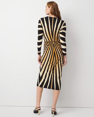 Sunburst Front Twist Midi Dress click to view larger image.