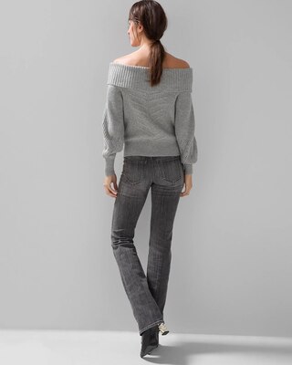 Off-the-Shoulder Cable Knit Sweater