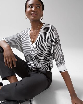 Black + White Dolman Sweater