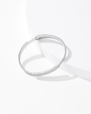 Silver Pave Overlap Hinge Bracelet