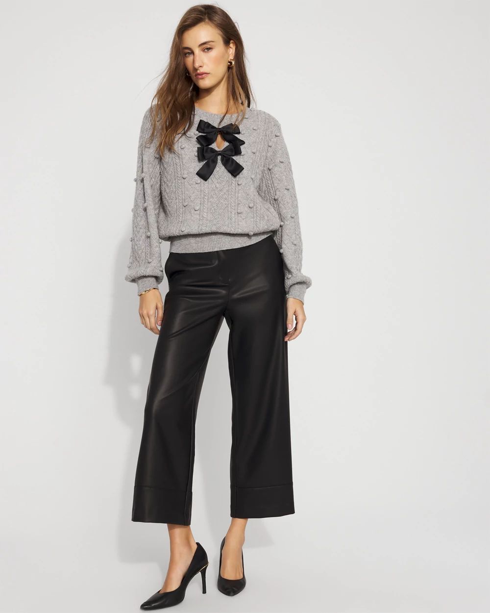 Faux Leather 5-Pocket Ankle Pant