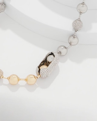 Mixed Metals + Pavé Short Necklace click to view larger image.