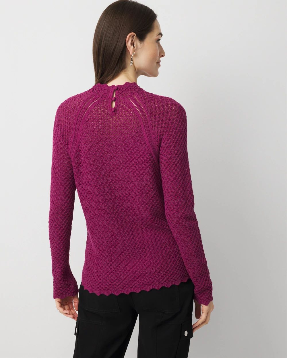 Pointelle Pullover Sweater