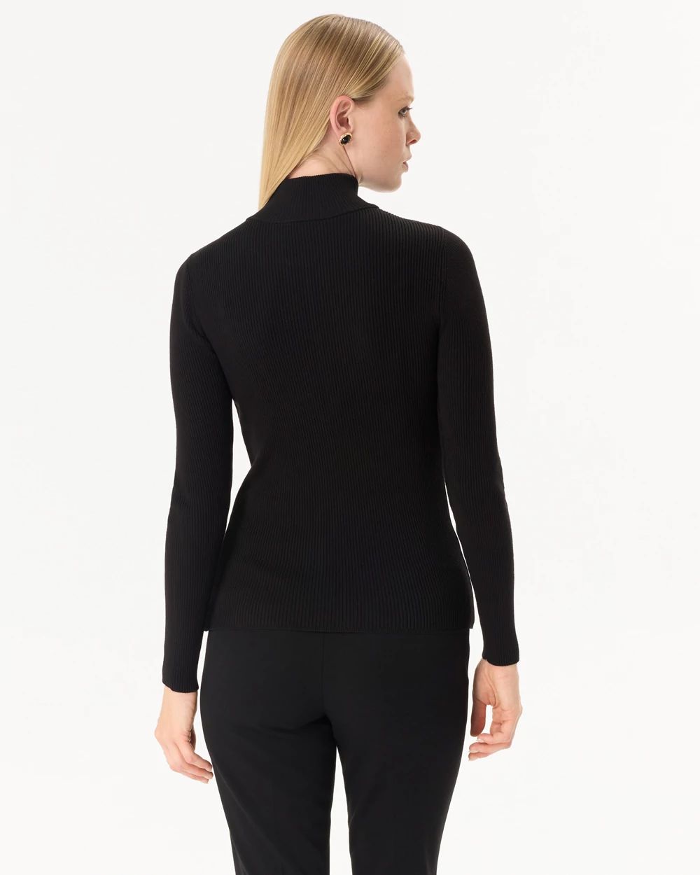 Zip-Up Mock Neck Pullover click to view larger image.