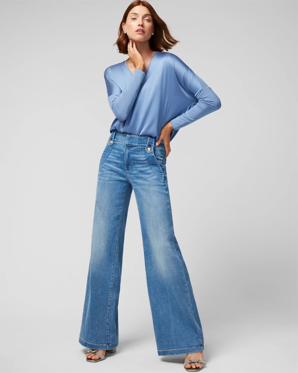 Woven Front Long Sleeve Tee