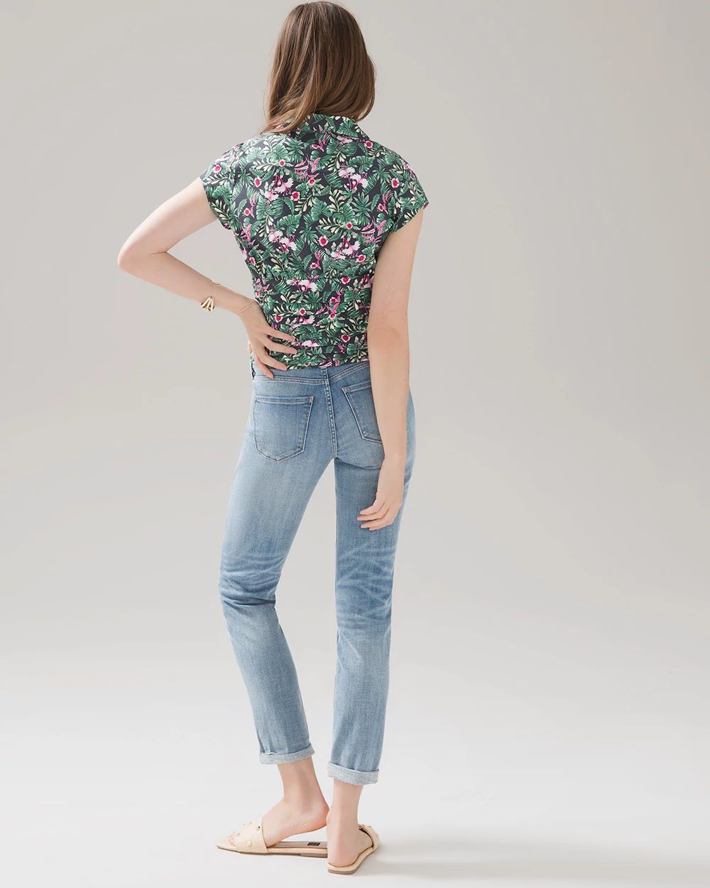 Ruched Waist Floral Shirt click to view larger image.