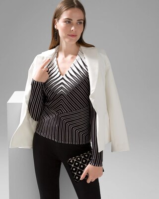 High Contrast Peplum Sweater