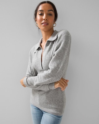 Long Sleeve Cozy Polo Sweater