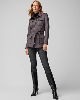 Petite Ultra Suede Safari Jacket