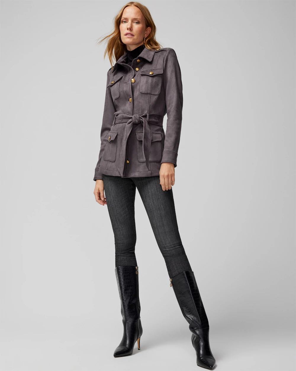 Petite Ultra Suede Safari Jacket