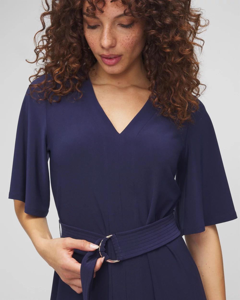 Matte Jersey Belted Kimono Dress
