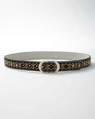 Pearl Beaded & Black Velvet Belt