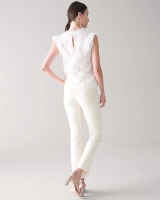 Ruffle & Lace Sleeveless Top