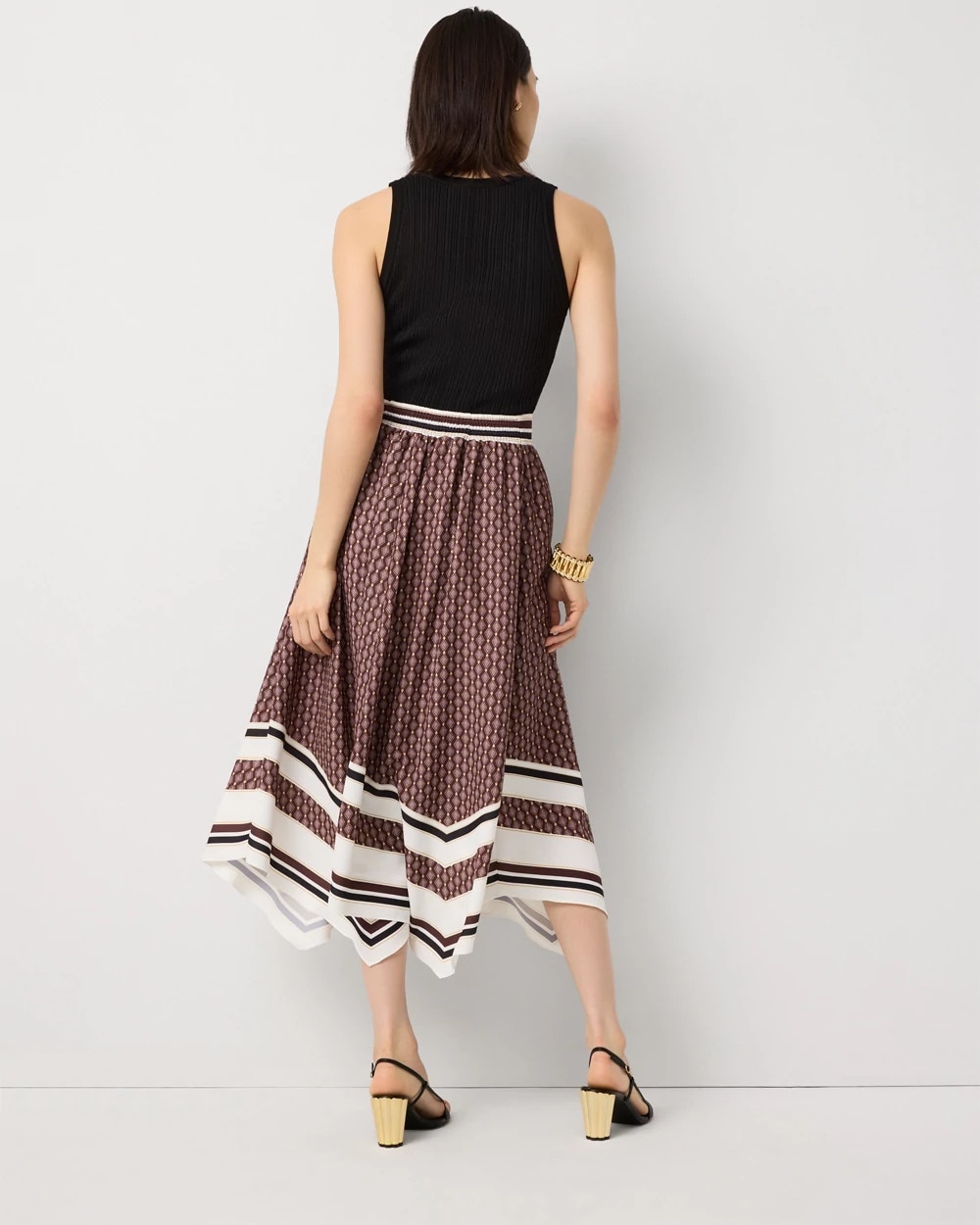 Handkerchief Hem Midi Skirt