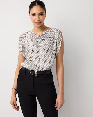 Satin Petal Sleeve Blouse