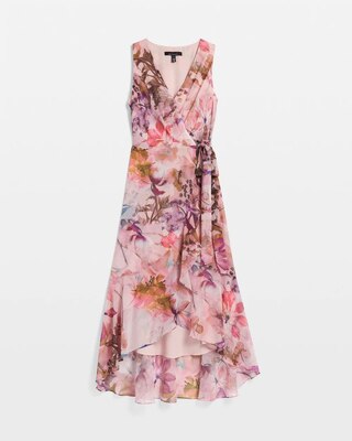 V-Neck Ruffle Wrap Dress