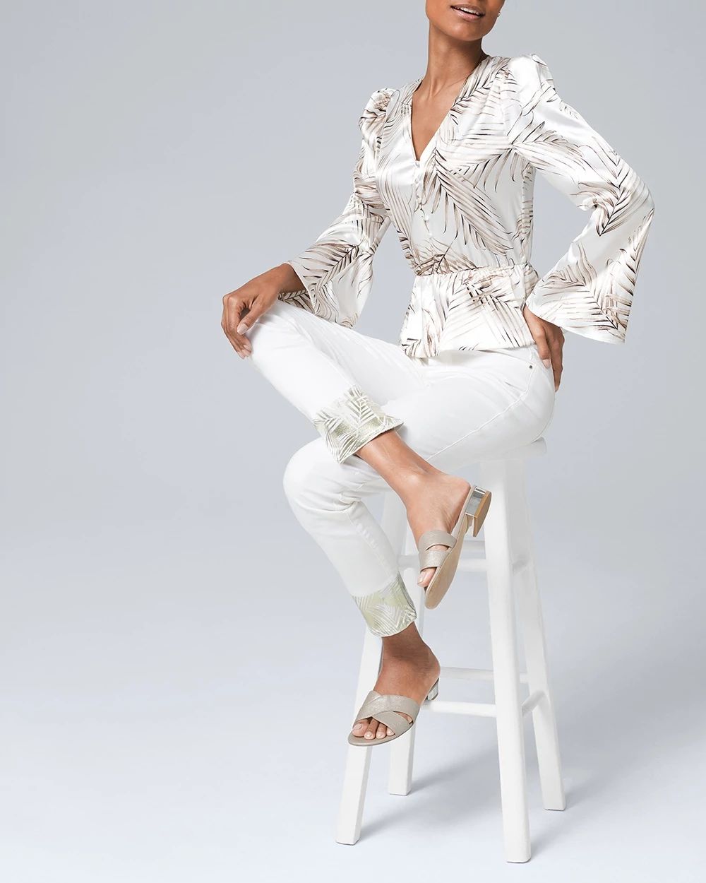 Palm-Print Blouse