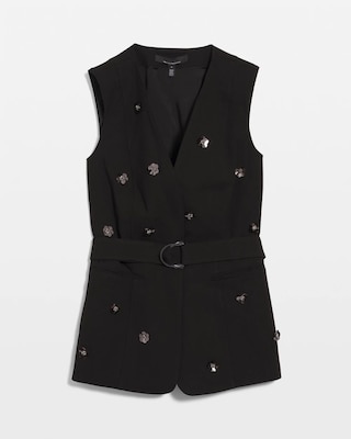 Embellished Crepe Vest click to view larger image.