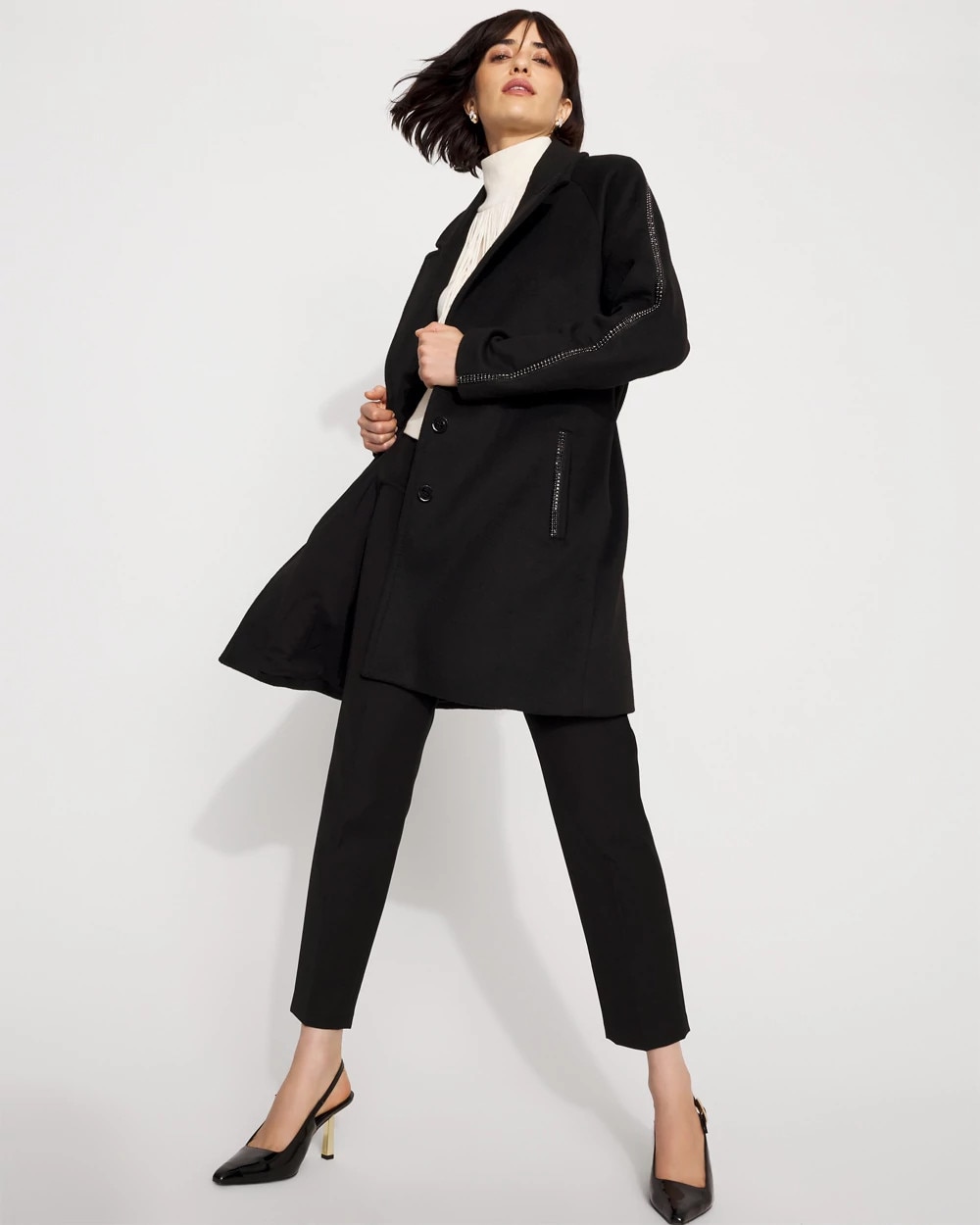 Embellished Wool-Blend Coat - image 2