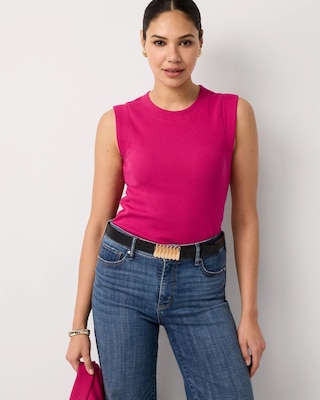 WHBM FORME™ Ribbed Stretch Ruched Side Tank