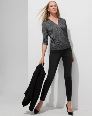 Outlet WHBM Surplice 3/4-Sleeve Tee
