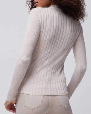 Long Sleeve Cashmere Blend Mockneck