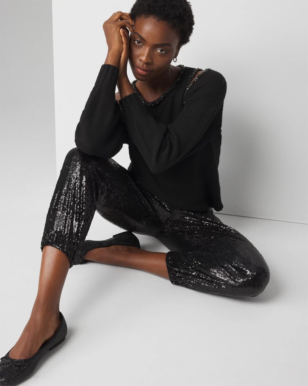 Embellished Cutout Sweater