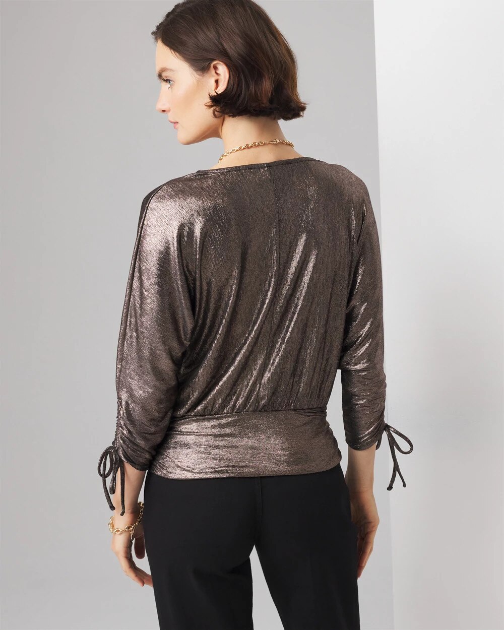 Metallic Surplice Top - image 4