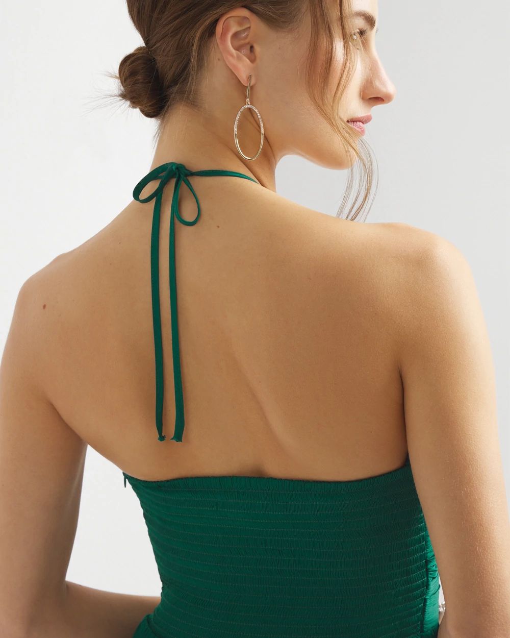 Strapless Pleated Tie-Waist Dress click to view larger image.
