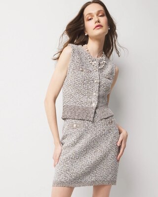 Metallic Tweed Sweater Skirt click to view larger image.