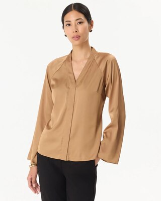 Raglan Sleeve Satin Shirt