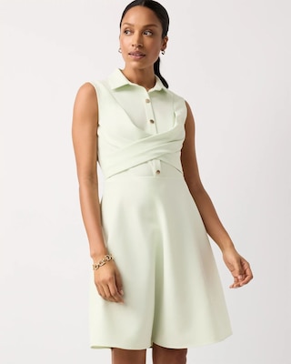 Faux Front Twist Shirt Dress click to view larger image.