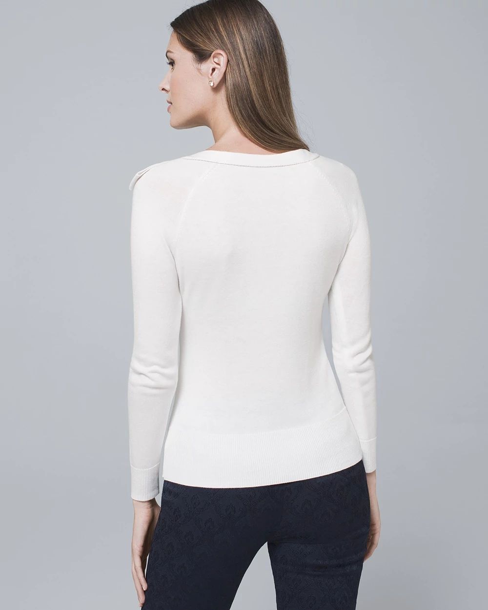 Bow-Shoulder Raglan Sweater click to view larger image.