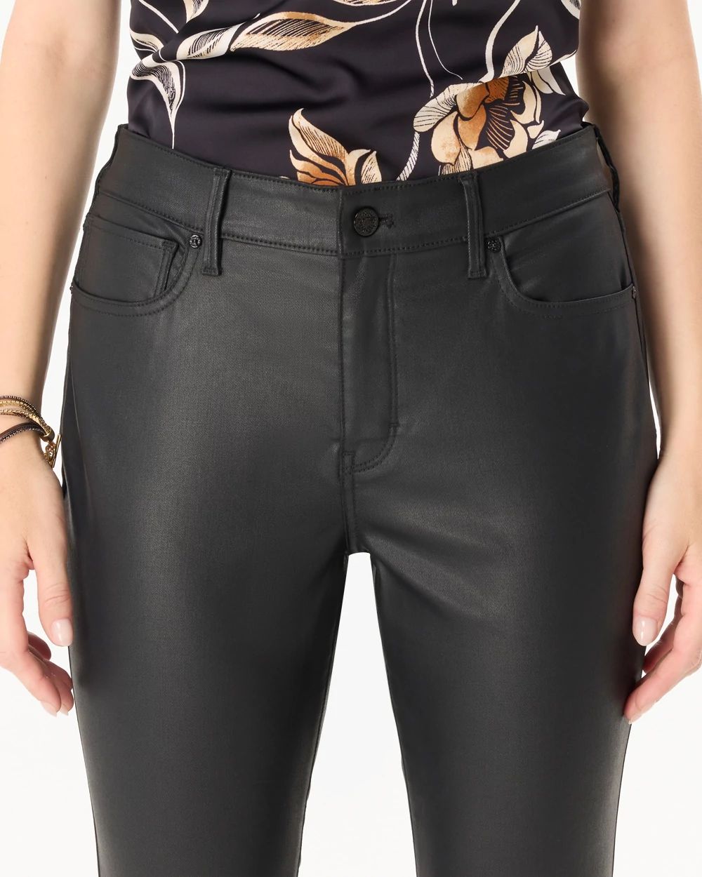 High-Rise Coated Micro Bootcut Jean click to view larger image.