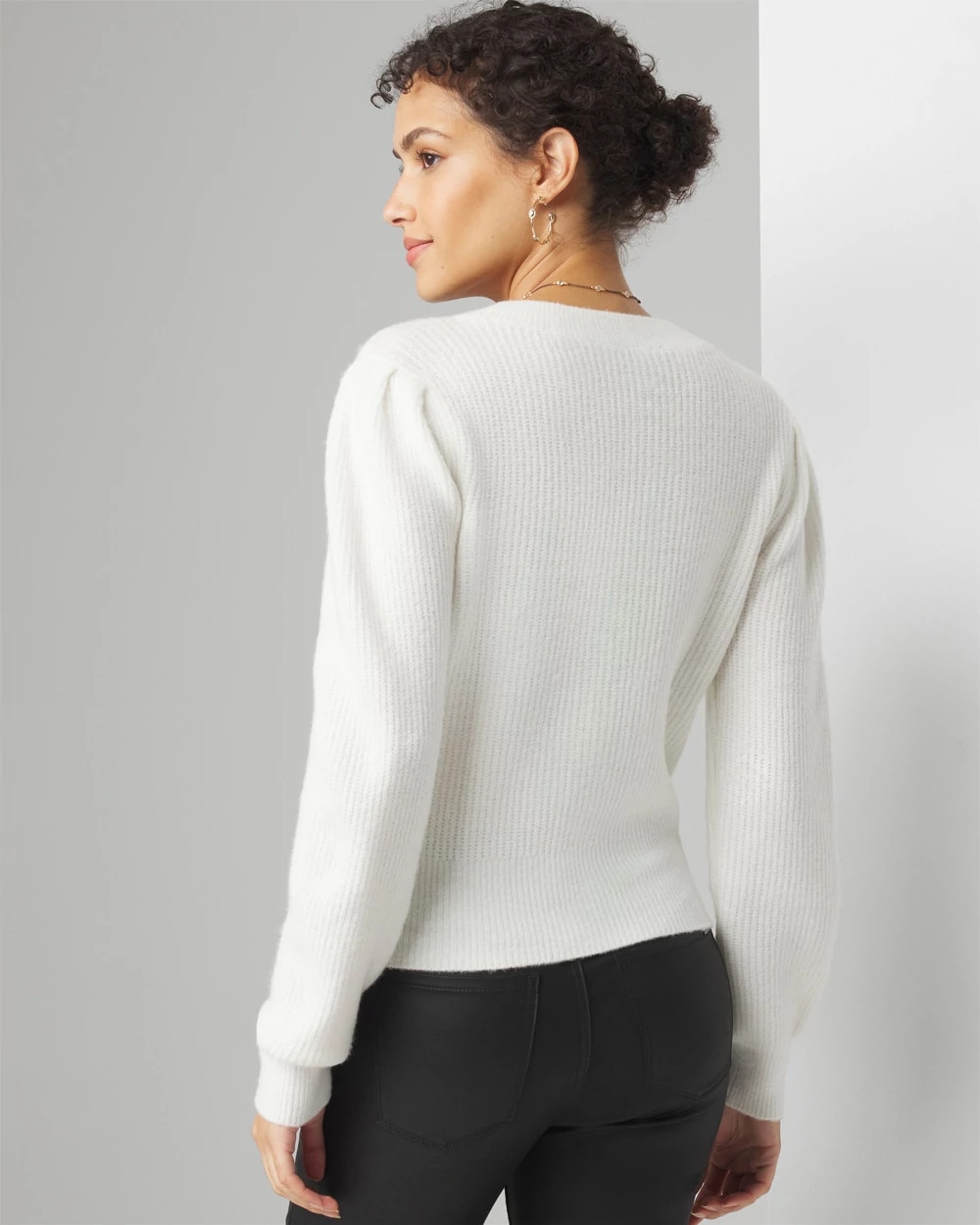 Petite Long Sleeve Jewel Button Cardigan