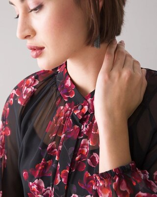 Long-Sleeve Floral Blouse