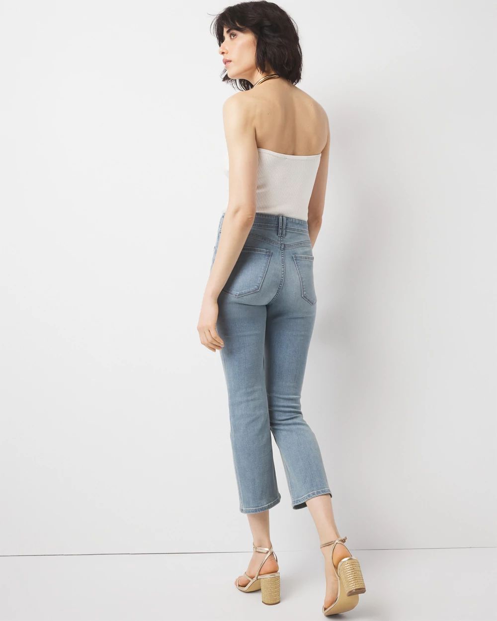Petite High-Rise Double Pocket Kick Flare Jean