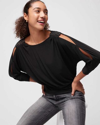 Matte Jersey Split Sleeve Top click to view larger image.