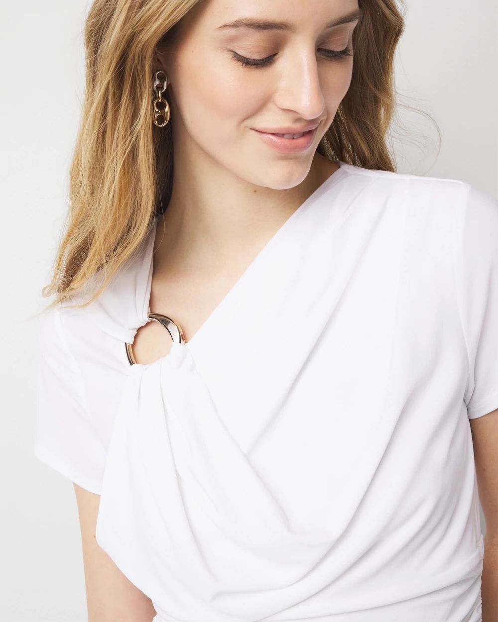 Shoulder Detail Draped Top